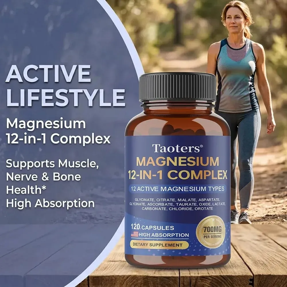 Magnesium 12-IN-1 Complex - Sinusuportahan ang Heart and Bone Health Aids Relaxation Nagpapabuti sa Lakas ng Muscle at Nagpapalakas ng Immunity — image 4
