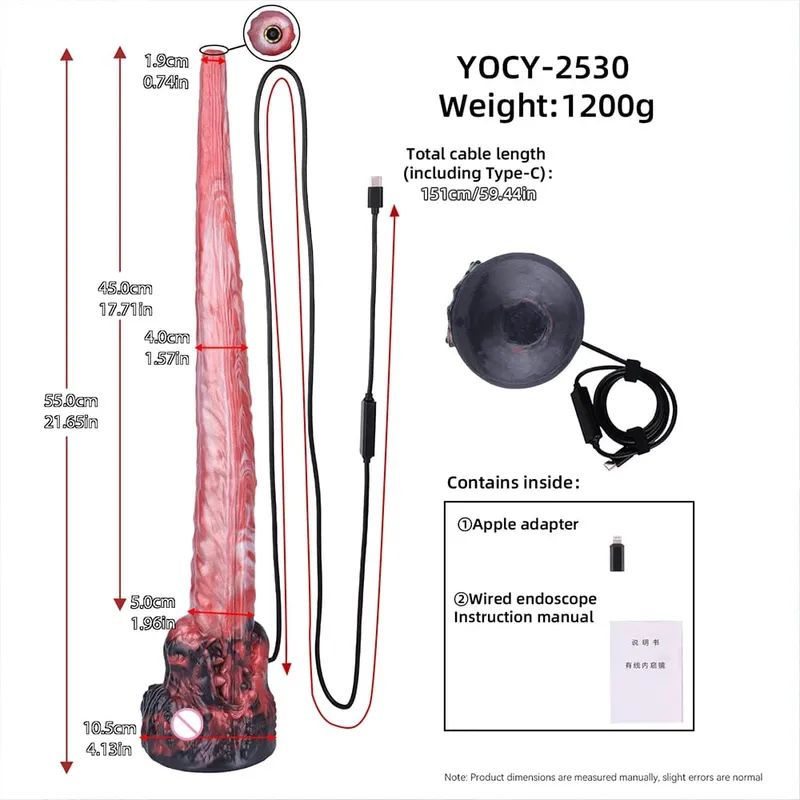 55cm Long Dragon Dildo Extendable Camera Dilator Silicone Anal Expansion Butt Plug Anus Exploration 18+ Sex Toys For Adults — image 6