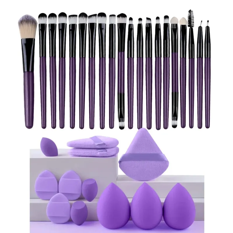 20pcs Makeup Brush Set Soft Fluffy Cosmetic Foundation Powder Eyeshadow Kabuki Blending Make Up Brush Beauty Tool Makeup Sponge — image 32