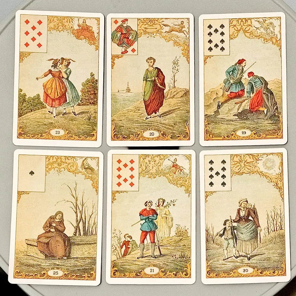 Traditional Cartomancy Cards 9*6cm Vintage Antique Destiny Fortune Telling Cards 32-Card Oracle Deck Le Jeu Du Destin Antique — image 5