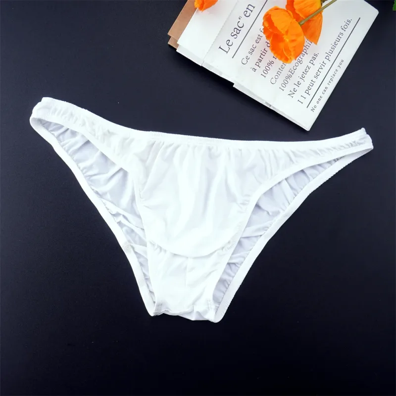 Homem cor sólida gelo seda sem costura cuecas cintura baixa u convexo calcinha masculina ultra-fino roupa interior elástica secagem rápida respiração calcinha — image 12
