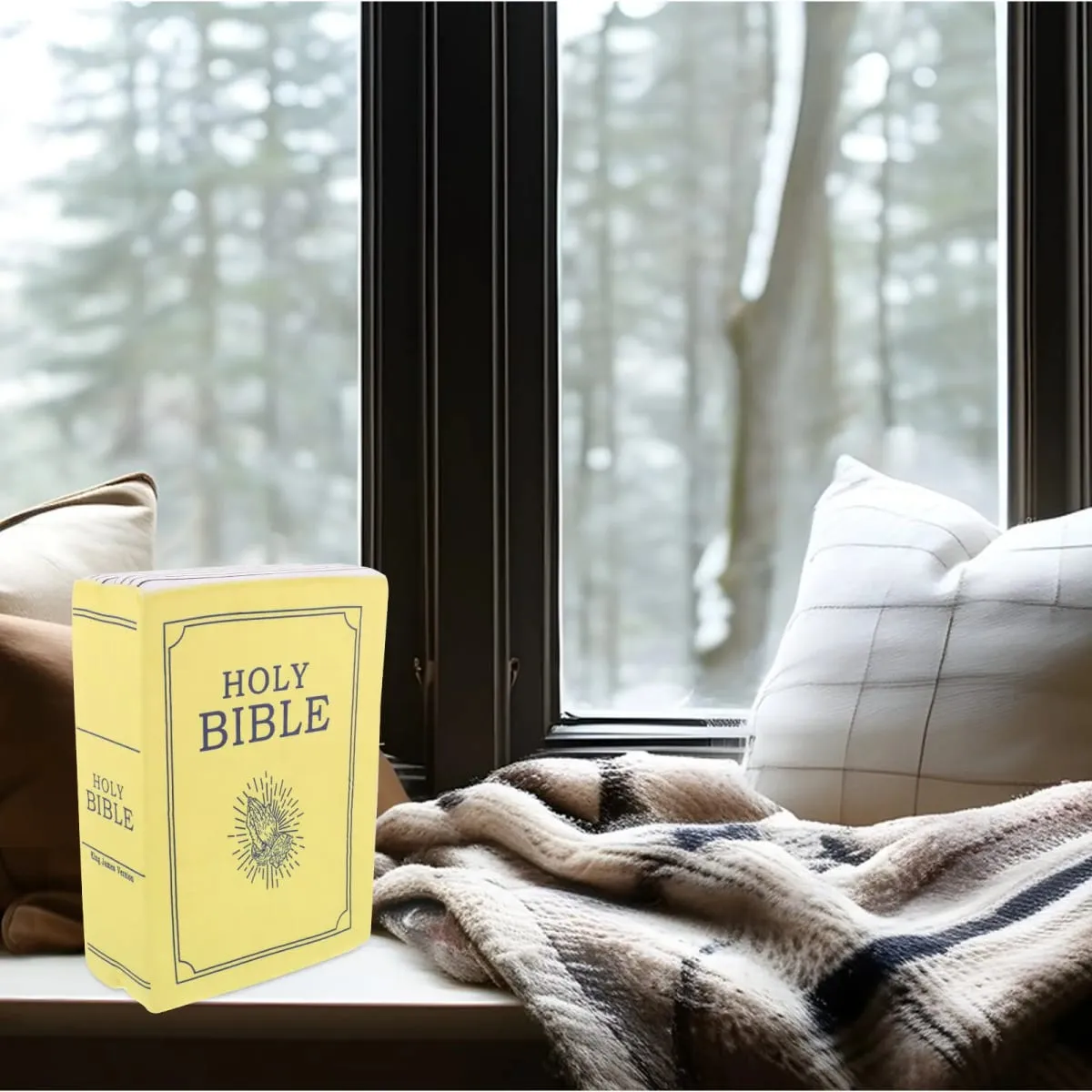 Bible Pillow Soft Cushion Book Shape Decorative Throw Pillow for Sofa Chair Bed Christian Home Bedroom Couch Accent — image 4