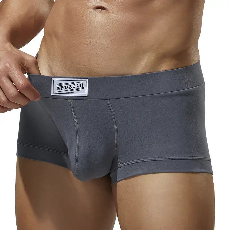 Men's solid color flat underwear, comfortable and breathable, high elasticity flat cut shorts — image 6