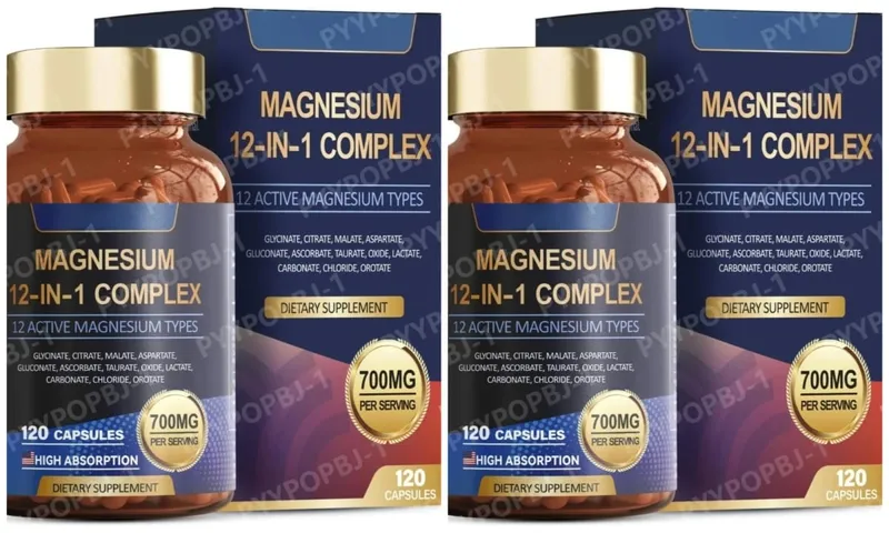 Complexe de magnésium 700 mg Supplément de magnésium 12 en 1 avec glycinate citrate oxyde de malate taurate aspartate orotate de magnésium — image 8