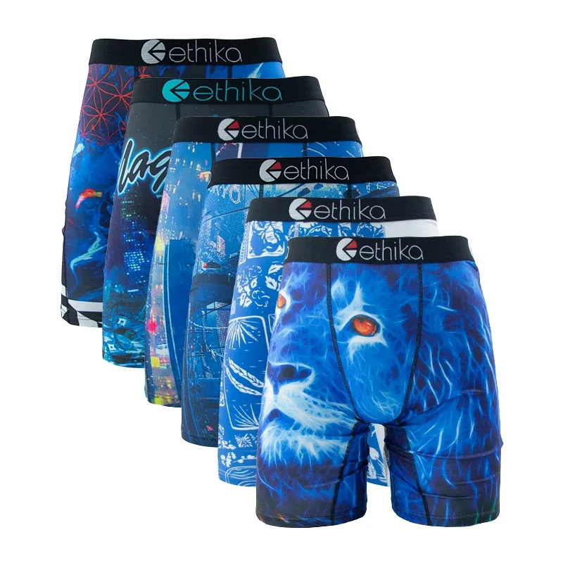 6Pcs Men Underwear Boxers Breathable Mesh Crotch Man Swimming Underpants Plus Size Mens Panties Trunks Men's Boxer Briefs — image 2