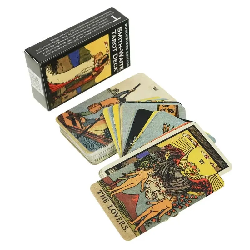 Full English Borderless Edition Smith-Waite Tarot Cards GamePortable Friend Party Playing Board Game Cards 4P — image 4