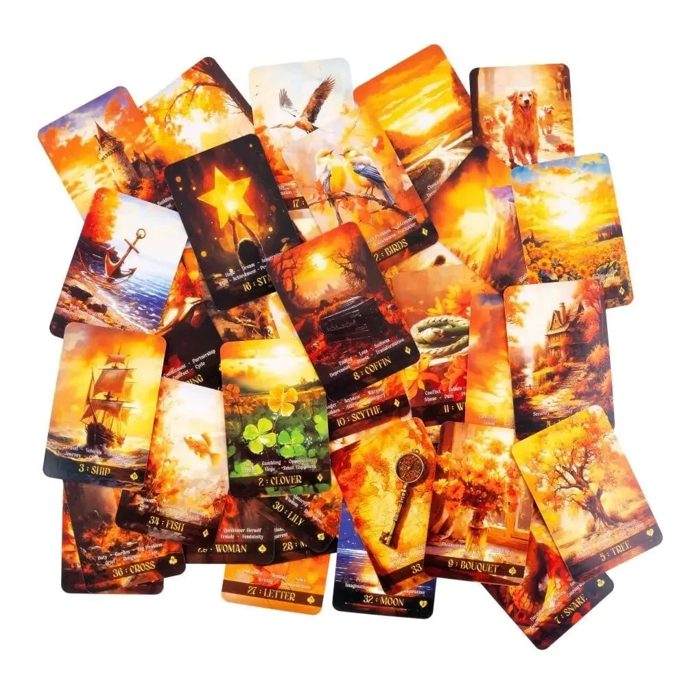 36 Card Oracle Deck for Divination Fortune Telling & Spiritual Growth Le Autumn Lenormand Cards 9*6cm