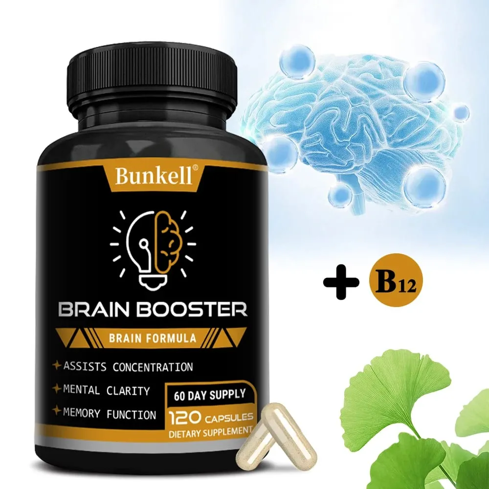 Brain Health Supplement - with Ginkgo Biloba Vitamin B12 Help Improve Cognitive Function and Memory Protect Nerve Cells — image 2