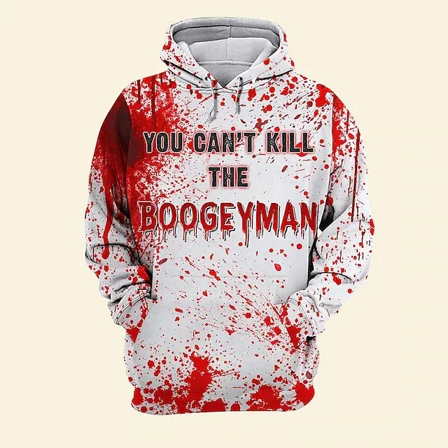 Halloween Blood Printed Hoodies letter pattern3D Print Hooded Pullover Sweatshirt Fashion Hoodie Streetwear Long Sleeve Tops — image 8