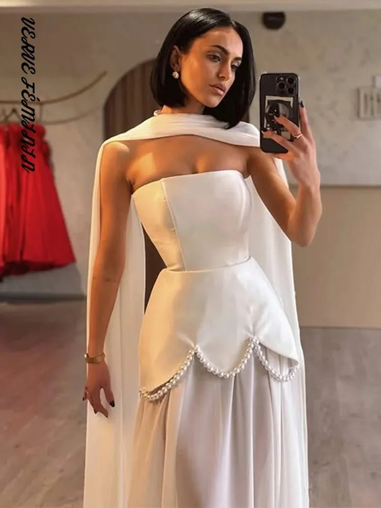 Women's Evening Dresses Mesh Patchwork Strapless Long Dress Elegant Female Ribbon Sleeveless Backless Waist Cinching Vestido New