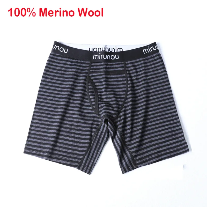 Mens Merino Wool Underwear Boxer Briefs 100% Merino Wool Base Layer for Men Merino Boxer Soft Comfy Breathable Moisture Wicking