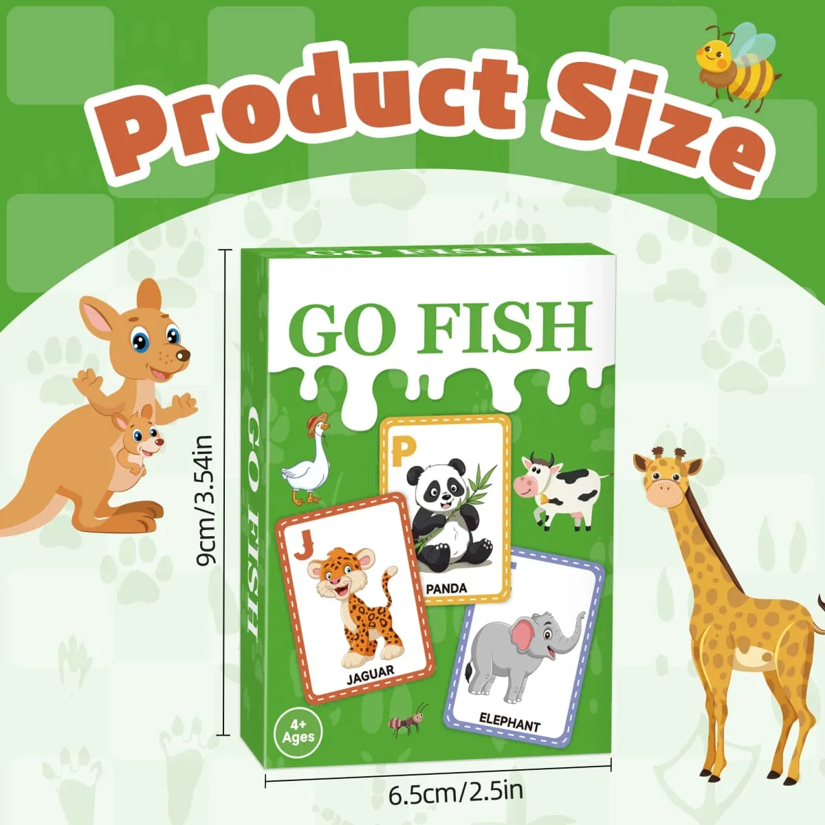 [Go Fish Card Games] Kids 4-8 Educational Alphabet Card Game for Birthday Gifts Family Game Night Preschool