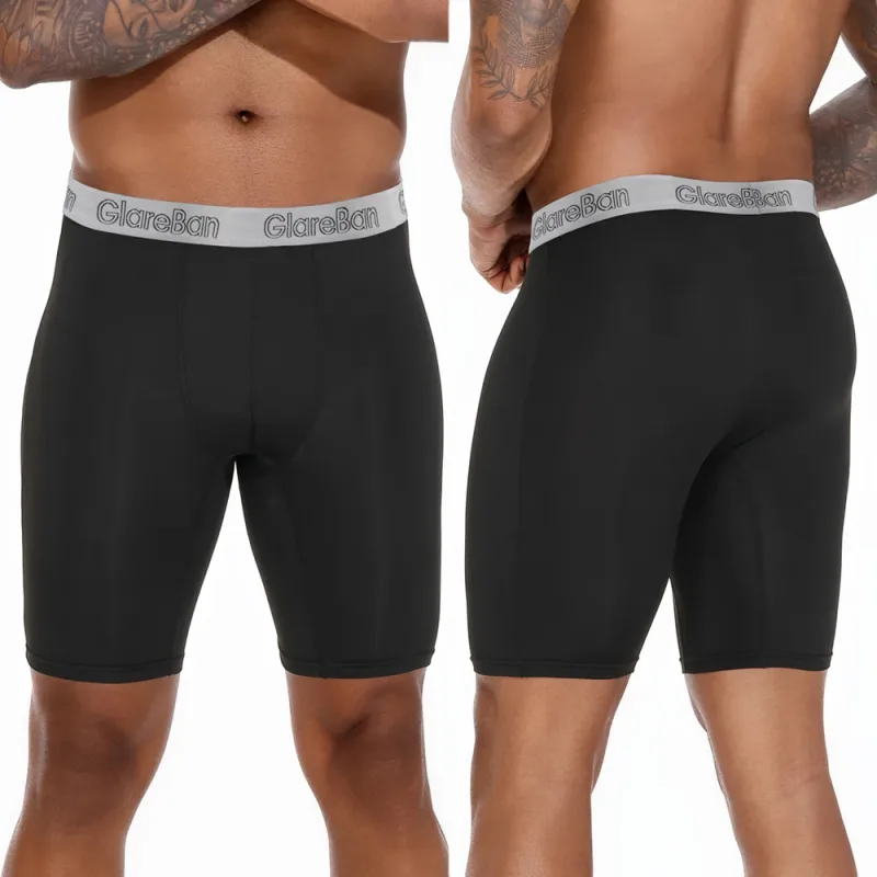 4 Stück gemischte Farben, schnell trocknende Boxershorts mit langem Bein, Unterhose, Unterwäsche für Zuhause und Sport, hochwertige Herrenhöschen — image 3