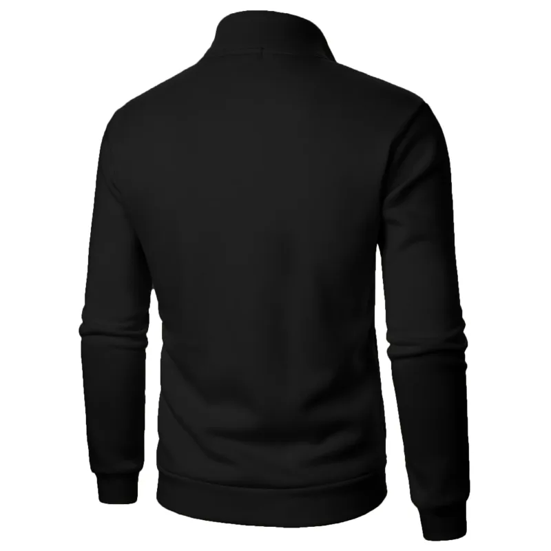 Men's Zip Turn Down Collar Sweatshirts Spring Male Solid Color Loose Pullover Coats BSD-ZW160 — image 9