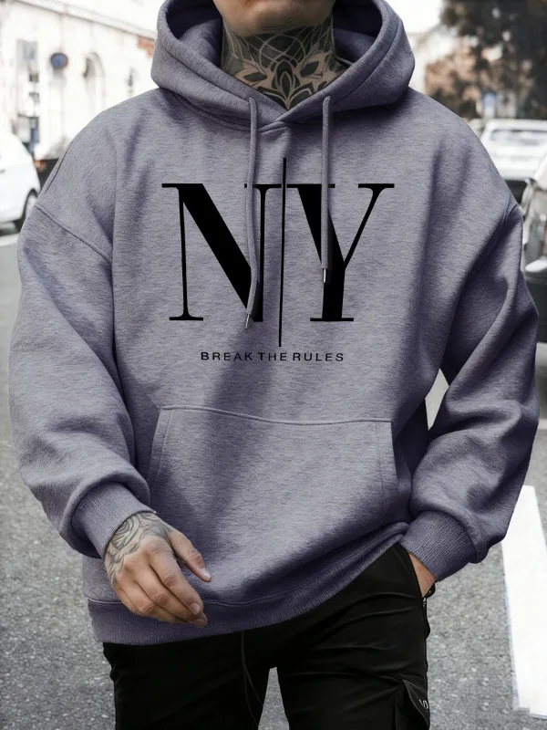 Quebre as regras sim não imprime outono velo sweatshirts masculino macio jogging hoodie rua confortável pullovers esporte solto roupas esportivas — image 12