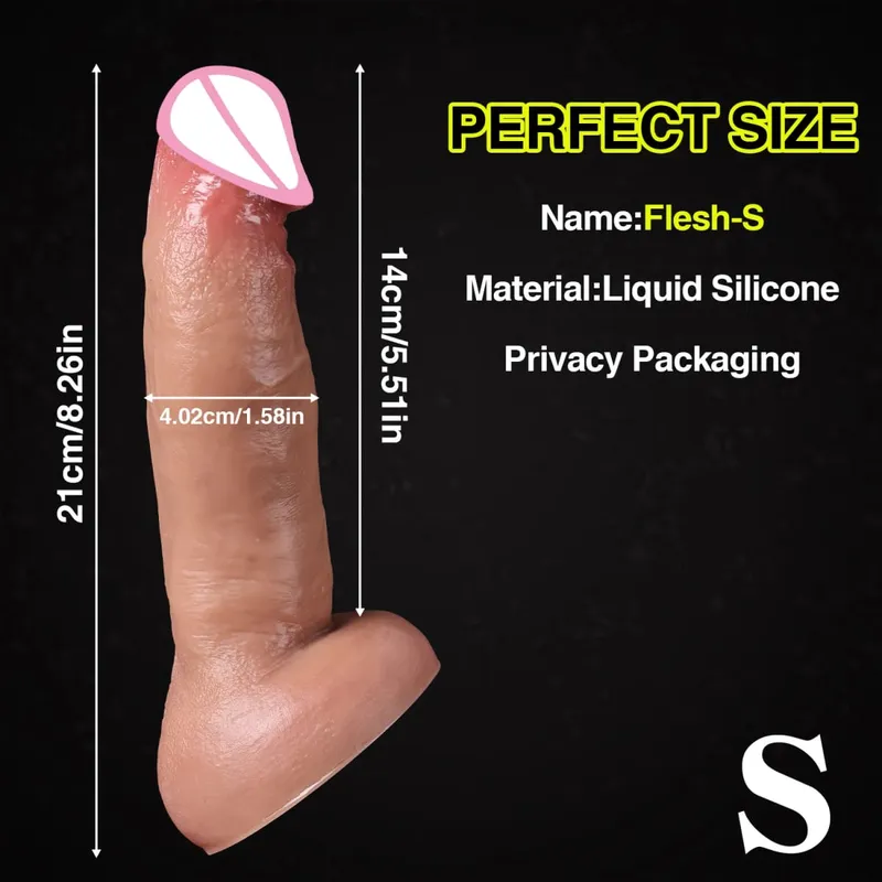 Billig Mjuk hud Känns Realistisk Tjock Dildo Gay Masturbators Silikon Dick Stor sugkopp Penis Analplugg Sexleksak för män Kvinnor
