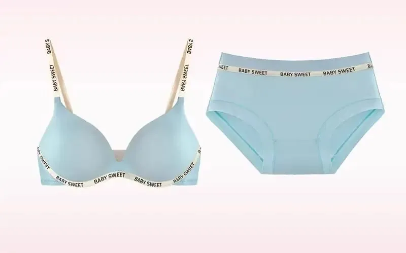 New Dopamine Color Seamless Wireless Bra Set Push Up Gather Sexy Lingerie Panties Underwear For Women 32‑38AB bra set — image 15