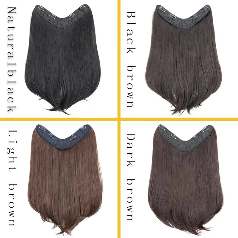 24Inch Synthetic Invisible Hair Extensions for Women Micro-Roll V-Shaped Design 4 Clips Enhance Hair Volume — image 3
