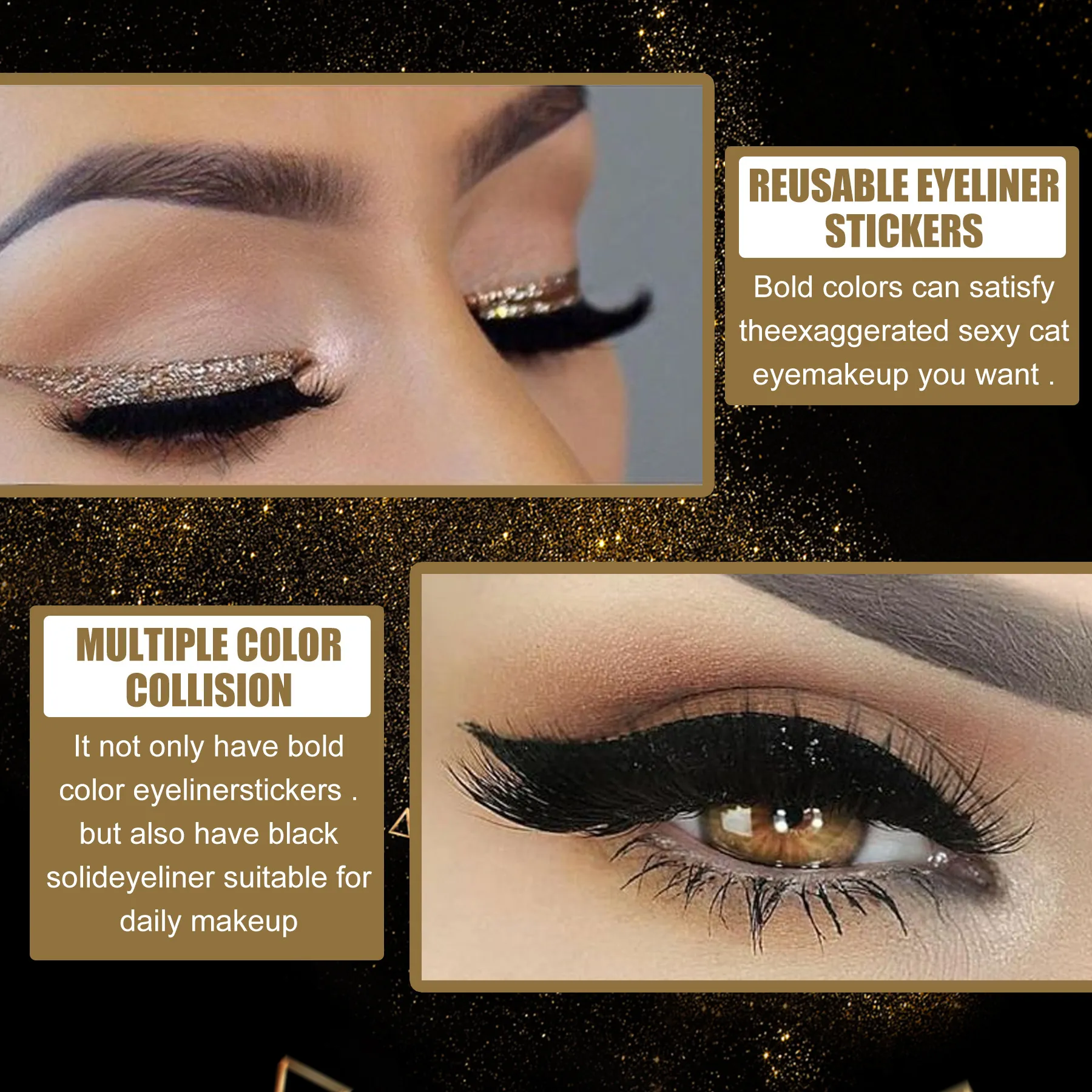2in1 Eyeshadow Eyeliner Stickers False Eyelashes Waterproof Eyelash Liner Patches Instant Cat Eye Natural Look Party Eye Makeup — image 5