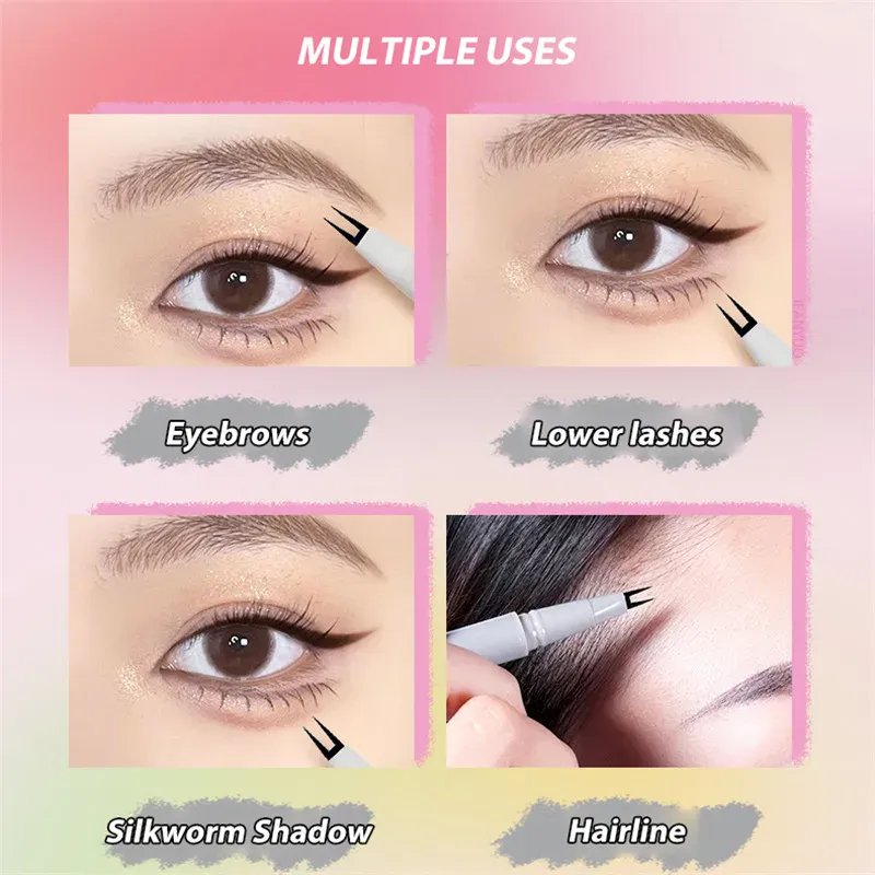 Double-claw Liquid Eyeliner Ultra-thin 2 Fork Tip Waterproof Quick-drying Lower Eyelashes Eyeliner Pencil Sweat-proof Eye Makeup — image 7