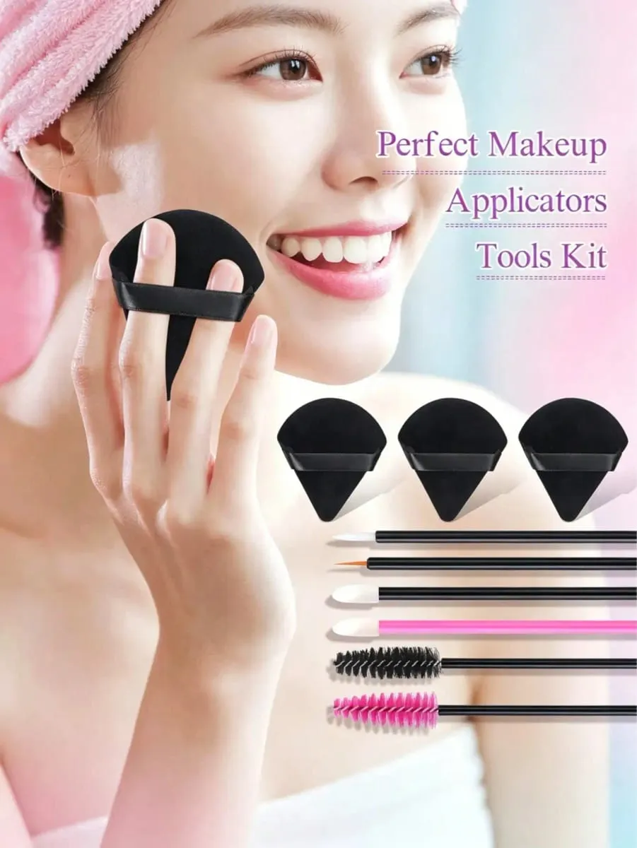248Pcs Disposable Makeup Tool Set With Storage Box Triangle Makeup Sponges Eyelash Brushes Lip Brushes Eyeliner Brushes — image 6
