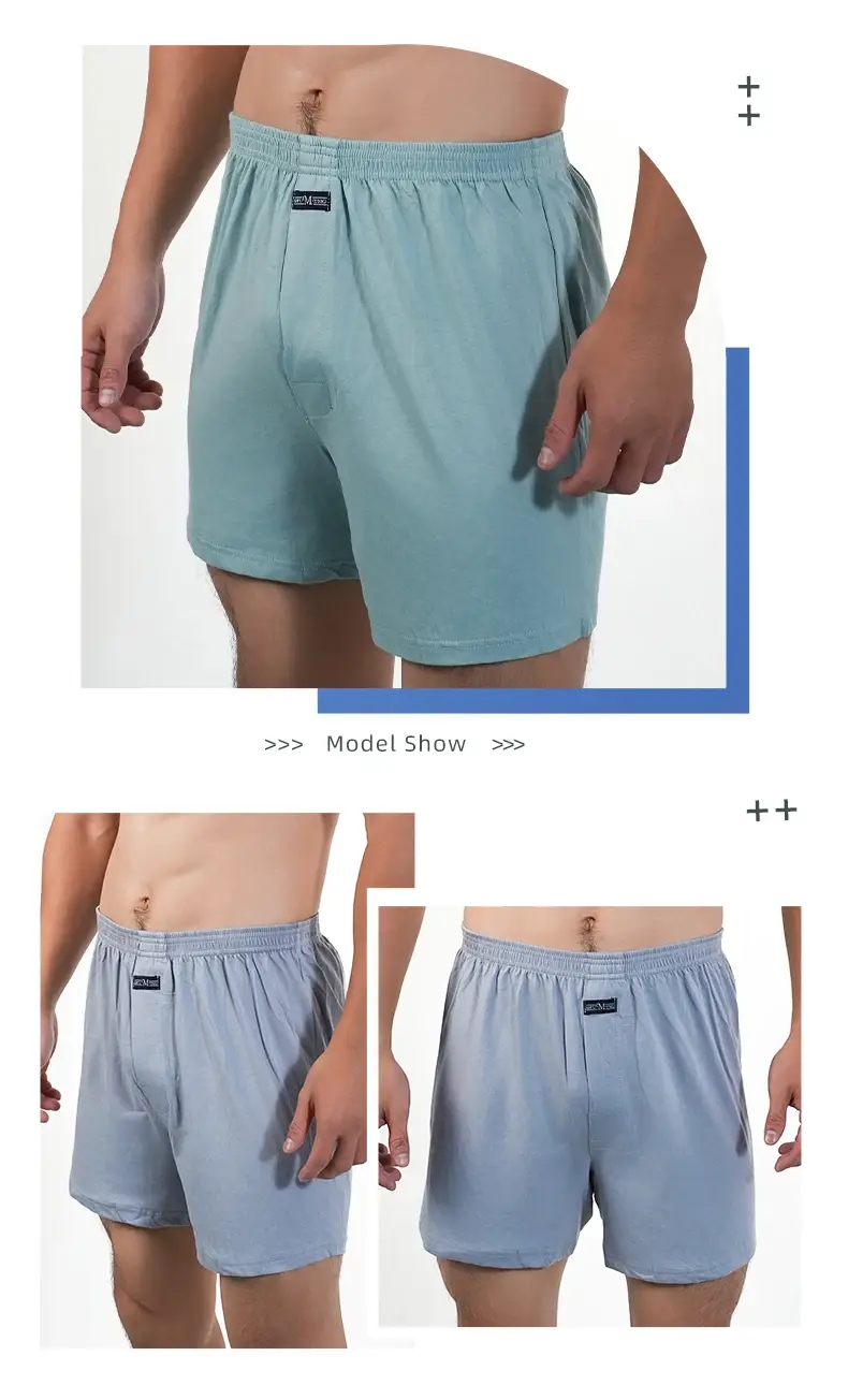 1 Pc Grote Onderbroek Effen Pyjamabroek Thuis Plus Size Boxers Korte Voor Mannen Hoge Taille Allo Broek Katoenen Broek slaap Bodems — image 6