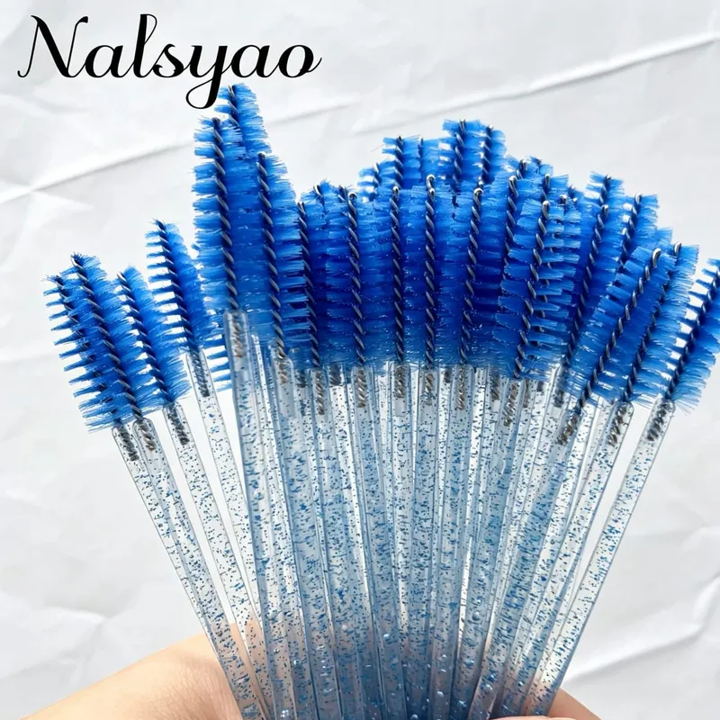 50 pçs escovas de cílios descartáveis extensão cristal sobrancelha escova rímel varinha cílios conjunto de ferramentas cosméticas maquiagem beleza — image 1