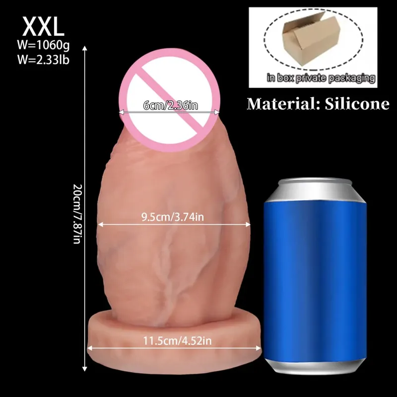 New Realistic Big Huge Thick Anal Dildo Butt Plug Giant Large Soft Silicone Anal Plug Expander Training Adult Sex Toys for Women — image 11