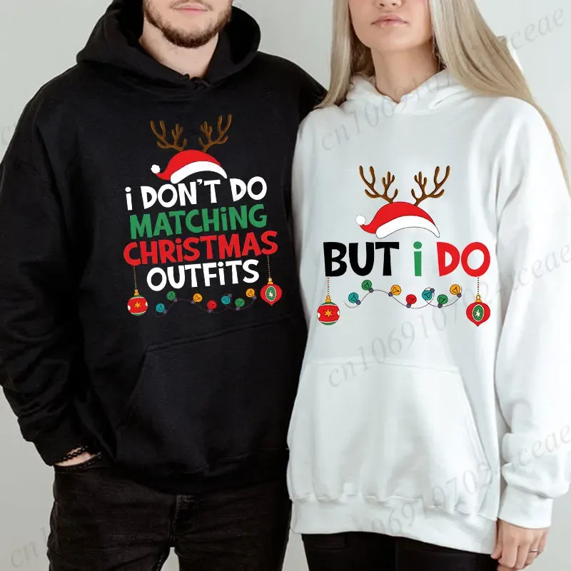 Couple Christmas Matching Hoodies Set Hindi Ako Gumagawa ng Mga Katugmang Christmas Outfits Print Sweatshirts Xmas Family Party Matching Tops — image 3