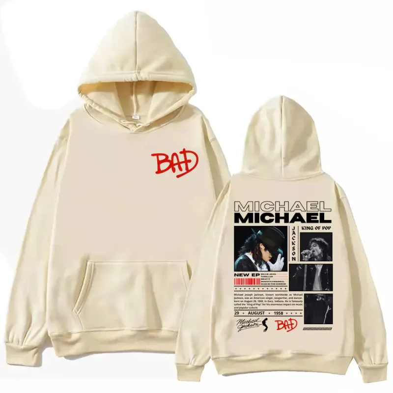 90's Rock Singer Michael Jackson Merch Hoodies Fashion Vintage Hooded Sweatshirts Men Women Casual Loose Pullovers Streetwear — image 7
