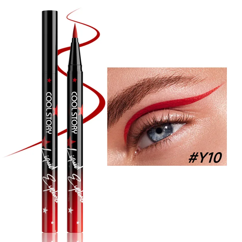 Red White Black Waterproof Eyeliner Pencil Untra-fine Liquid Eye Liner Pen Quick Dry Long Lasting Non Smudge Makeup Cosmetics