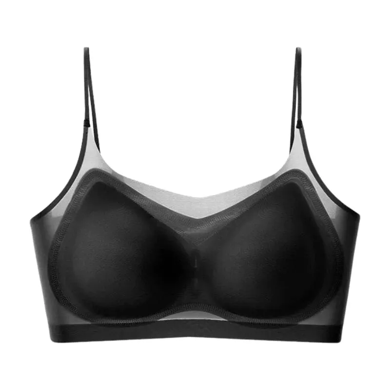 Ultra-Thin Breathable Ice Silk Bra Lingerie Women'S Seamless Back Halter Vest Wraps Small Breasts Sexy And Comfortable Top — image 4