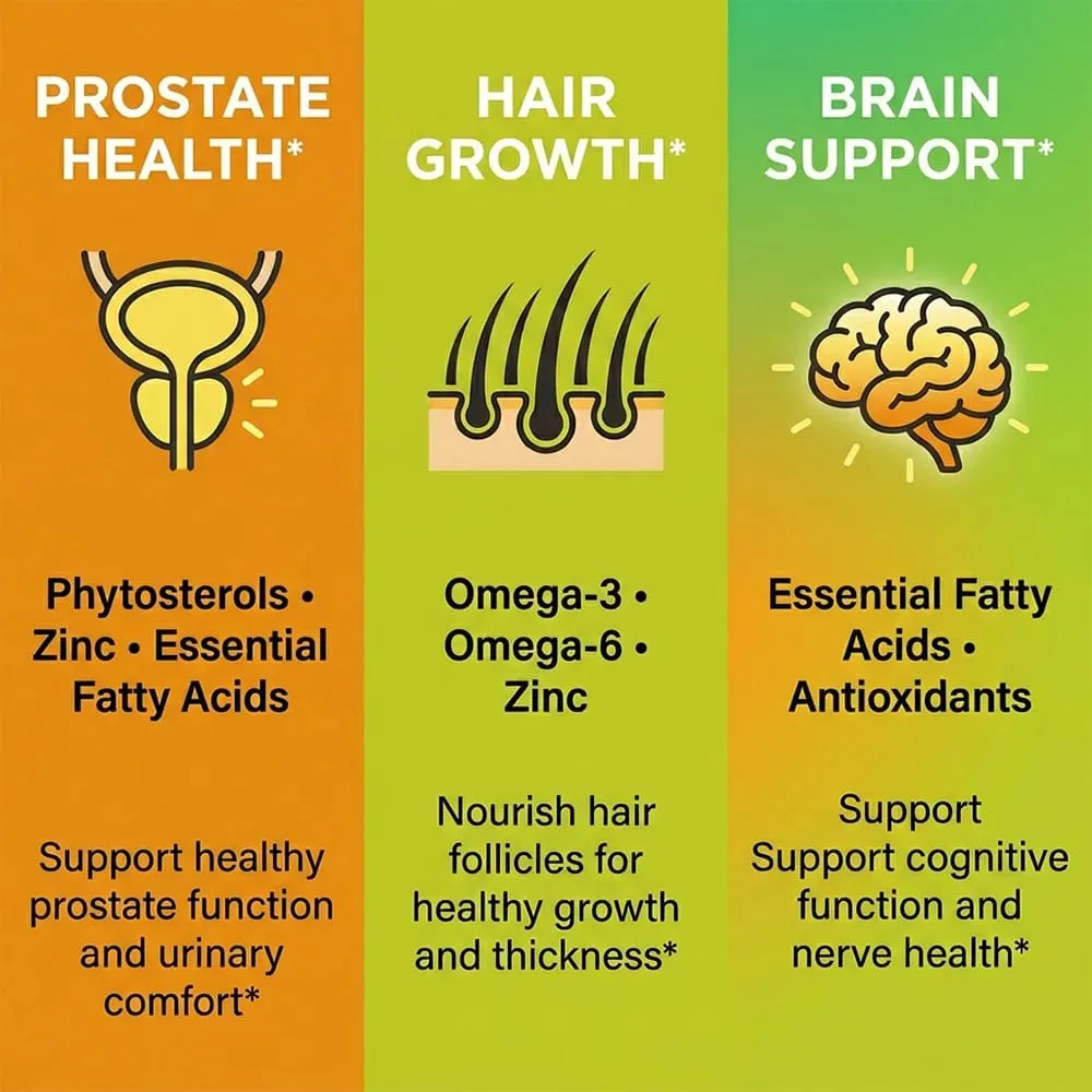 Pumpkin Seed Oil Capsules 1000mg Sinusuportahan ang Prostate Urinary Bladder at Kalusugan ng Buhok para sa Mga Lalaki Cardiovascular Health Non-GMO — image 5
