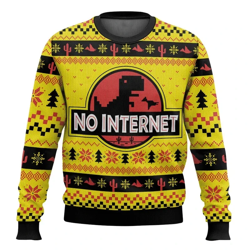 Jurassic Park Dinossauros Feliz Natal Roupas Presentes Suéteres de Papai Noel Moletons masculinos e femininos 3D Festa de outono e inverno — image 9