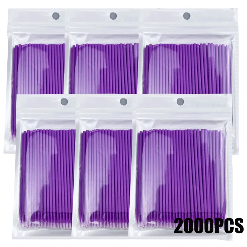 300/2000pcs MicroBrush Eyelash Cleaning Brush Lash Extension Individua Tools For Eyelashes Removing Swab Micro Makeup Brushes