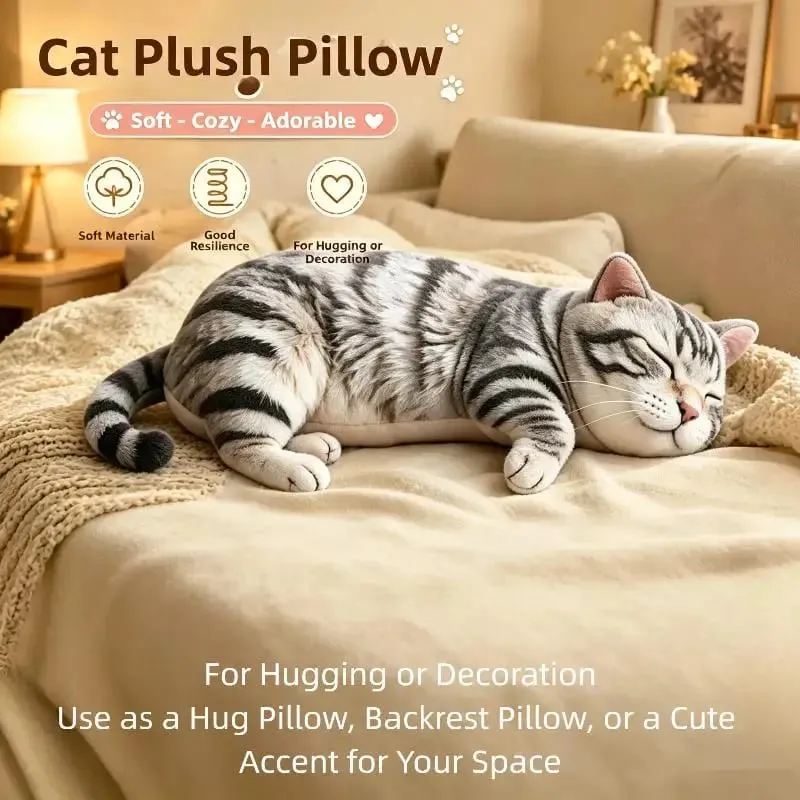 Realistic 3D Pig Stuffed Plush Pillow Soft Durable Fabric Cushion for Sofa Office Rest Travel Nap Gift