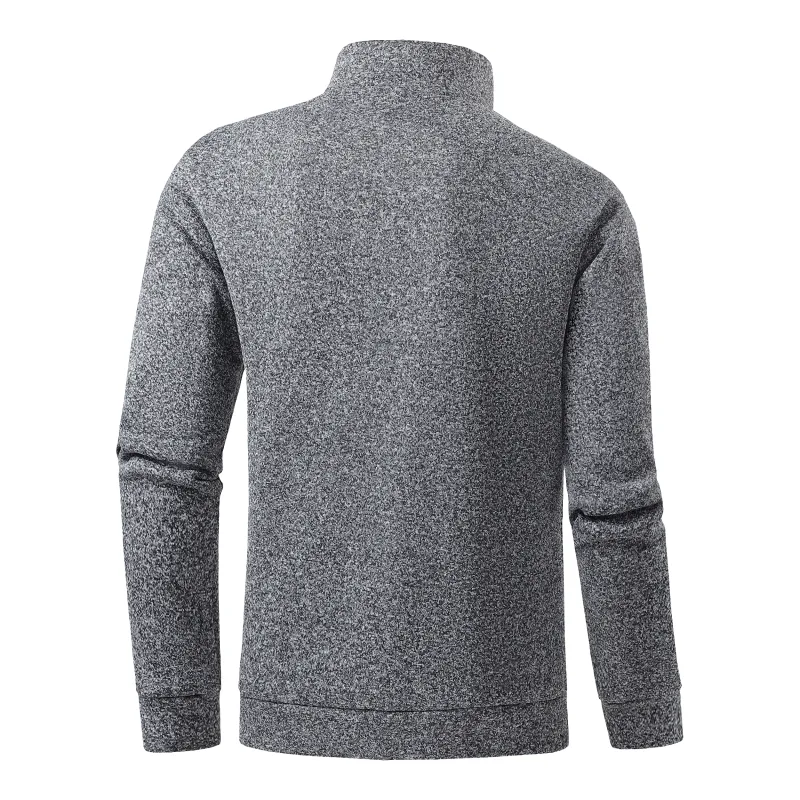 Outono masculino meio zíper sweatshirts de manga comprida pulôveres de cor sólida gola alta streetwear inverno jaquetas quentes casaco esportivo — image 3
