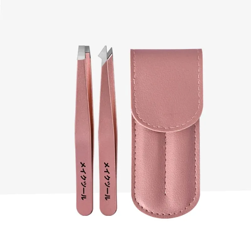 2 Pcs Set Professional Tweezers with a Storage Case Perfect for Removing Facial Hair Splinters And Ingrown Hairs Eyebrow Clip — image 8