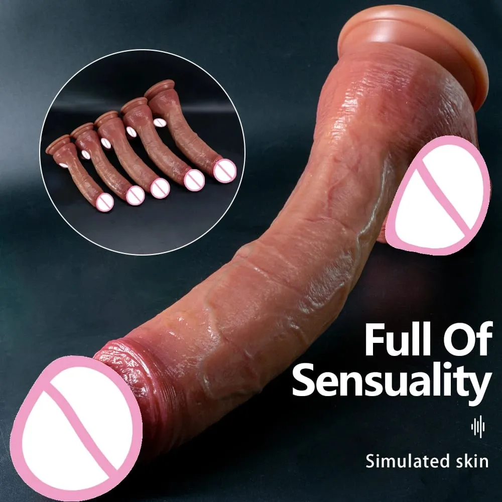 Super Long Skin Dildo Penis Medical Silicone Realistic SexToy For Women Masturbator Makeup Dildo Strapon Suction Cup Dick Adults — image 3