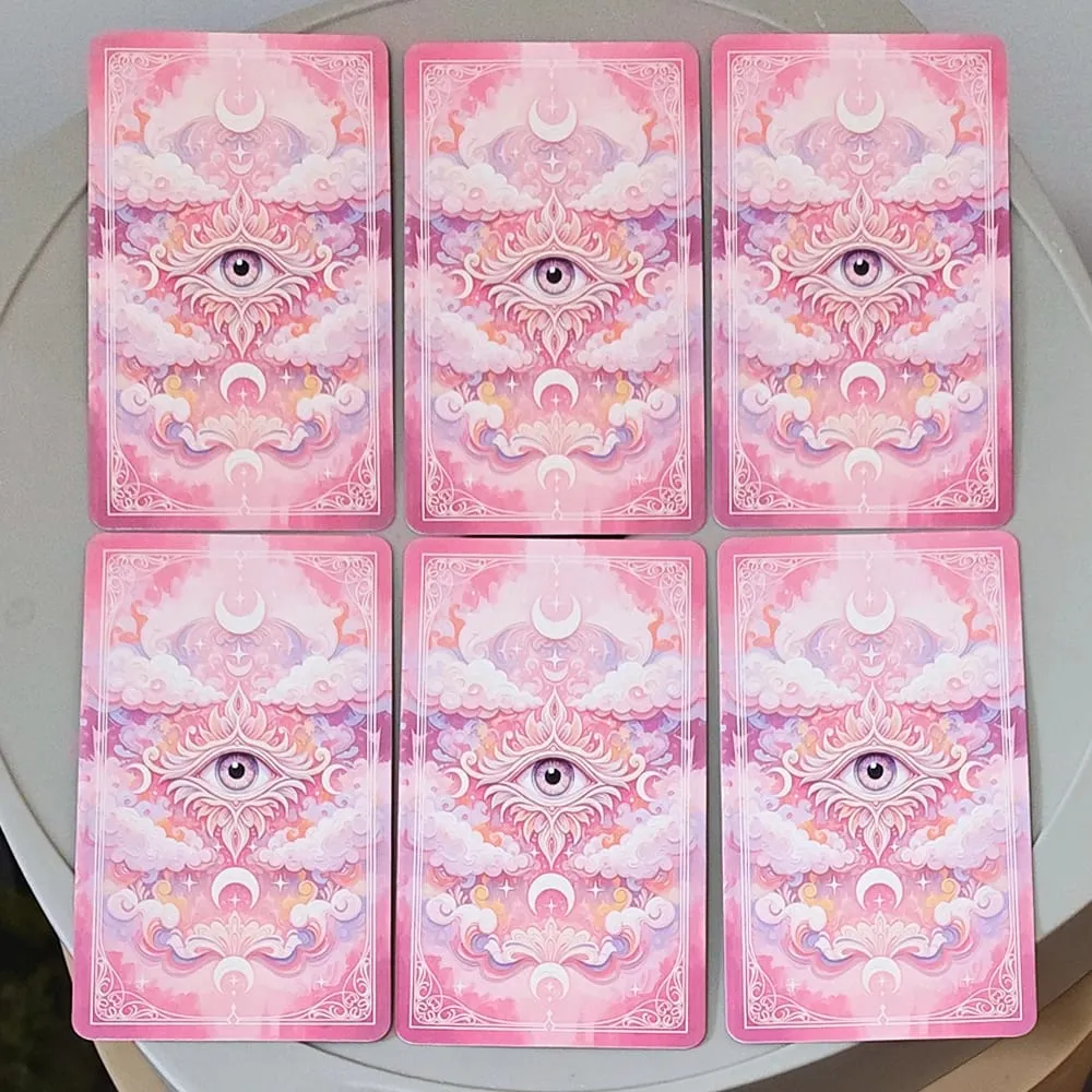 Baralho de tarô romântico rosa fantasia em caixa de lata 11*6.2cm baralho completo de 78 cartas com livro de instruções oráculo de adivinhação espiritual — image 5
