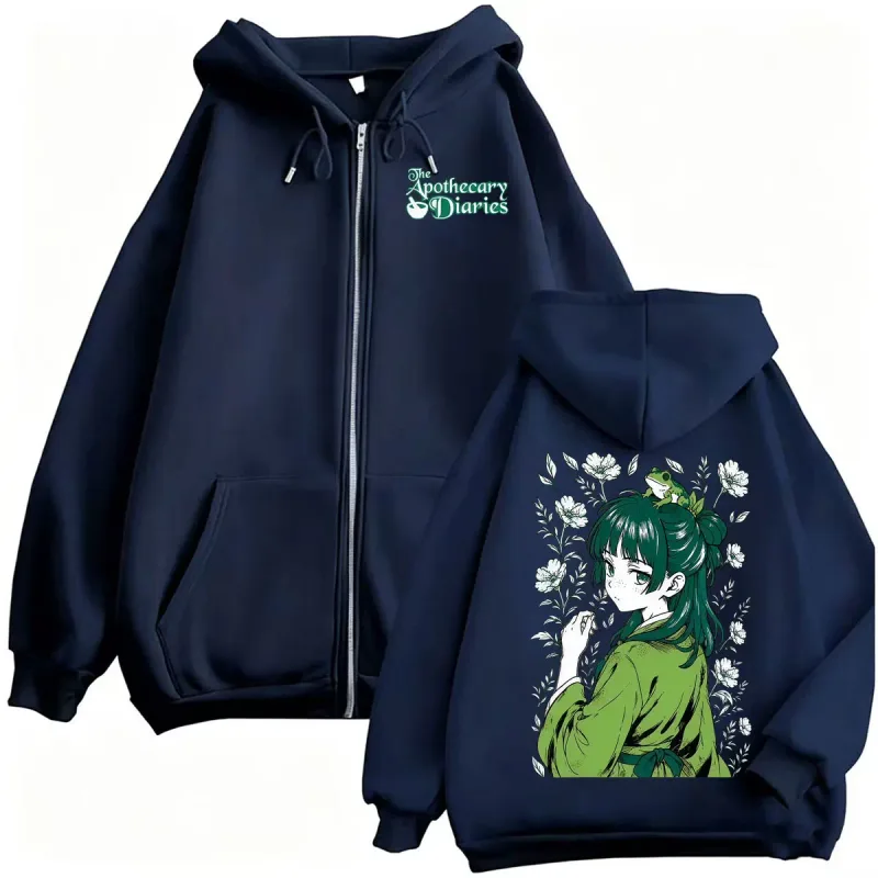Anime The Apothecary Diaries Maomao Zipper Hoodies Men Women Vintage Fashion Kawaii Jacket Sweatshirts High Quality Zip Up Coats — image 4
