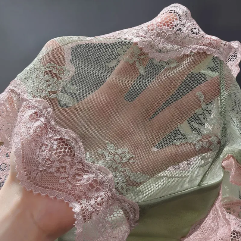 Men Triangle Panties Lace Trim Butterfly Knot Flower Pattern Manipis Super Kumportable U Bulge Pouch Breathable Transparent Underwe — image 7
