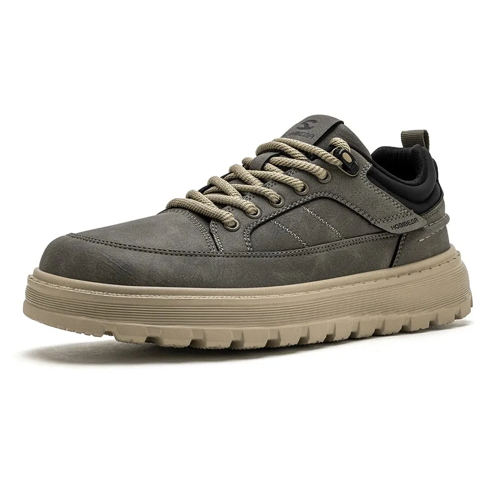 Men Wide Width Oxford Classic Artificial Leather Business Chunky-Heel Shoe Retro Lace-Up Casual Shoes — image 1