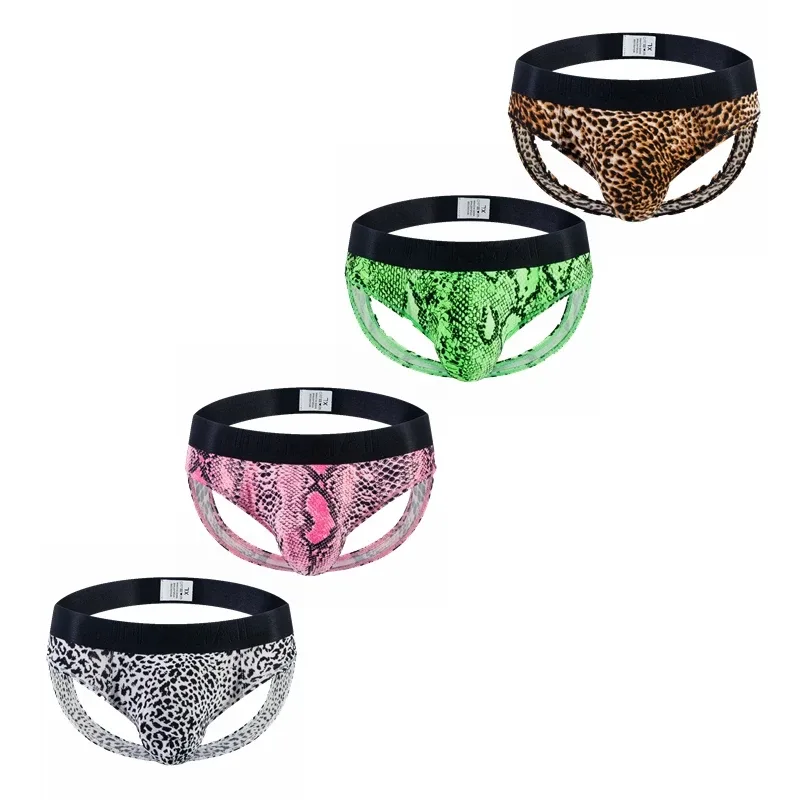 Cuecas jockstrap com estampa de leopardo, cuecas sexy masculinas, roupa íntima, deslizamento, calzoncillos hombre, kinckers, cuecas gays — image 3