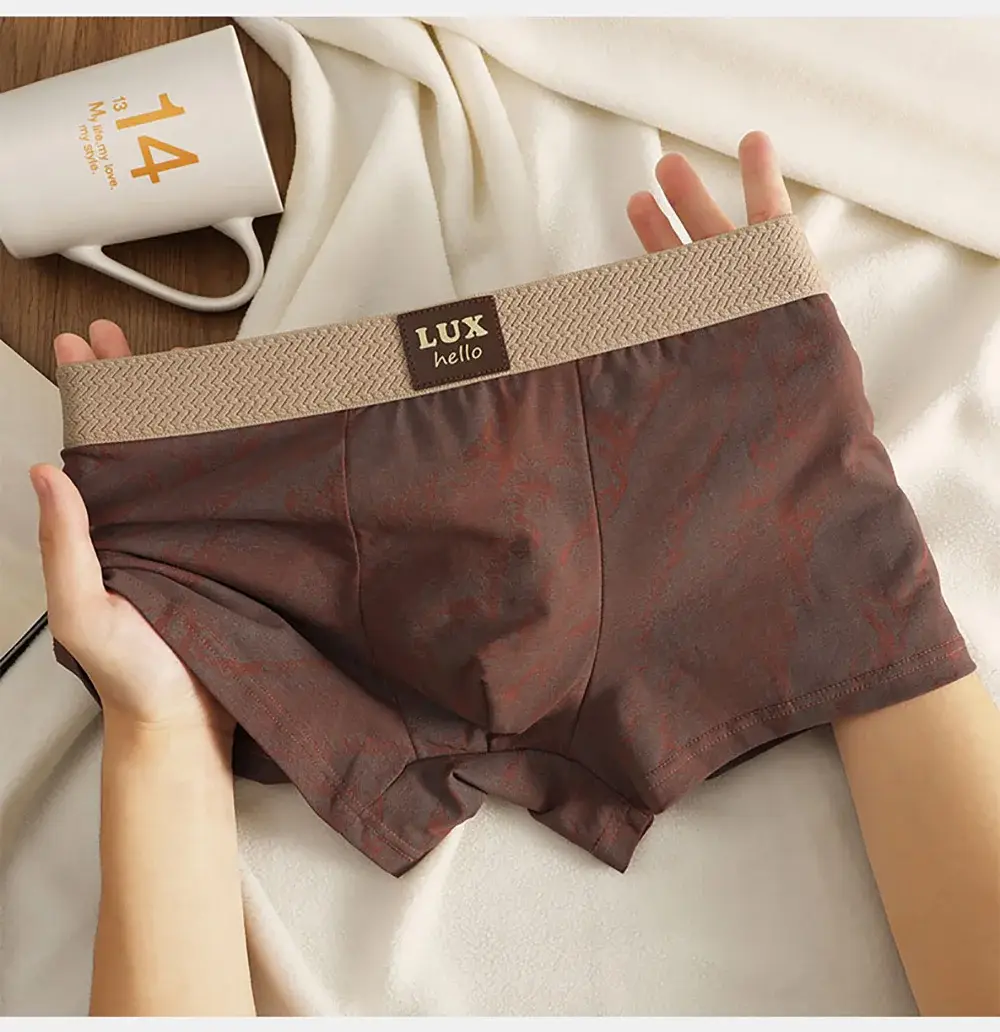 3 unids/pack 100% Boxers de algodón con estampado de lujo para Hombre malla 3D transpirable bolsa antibacteriana ropa interior cómodas bragas suaves para Hombre — image 9