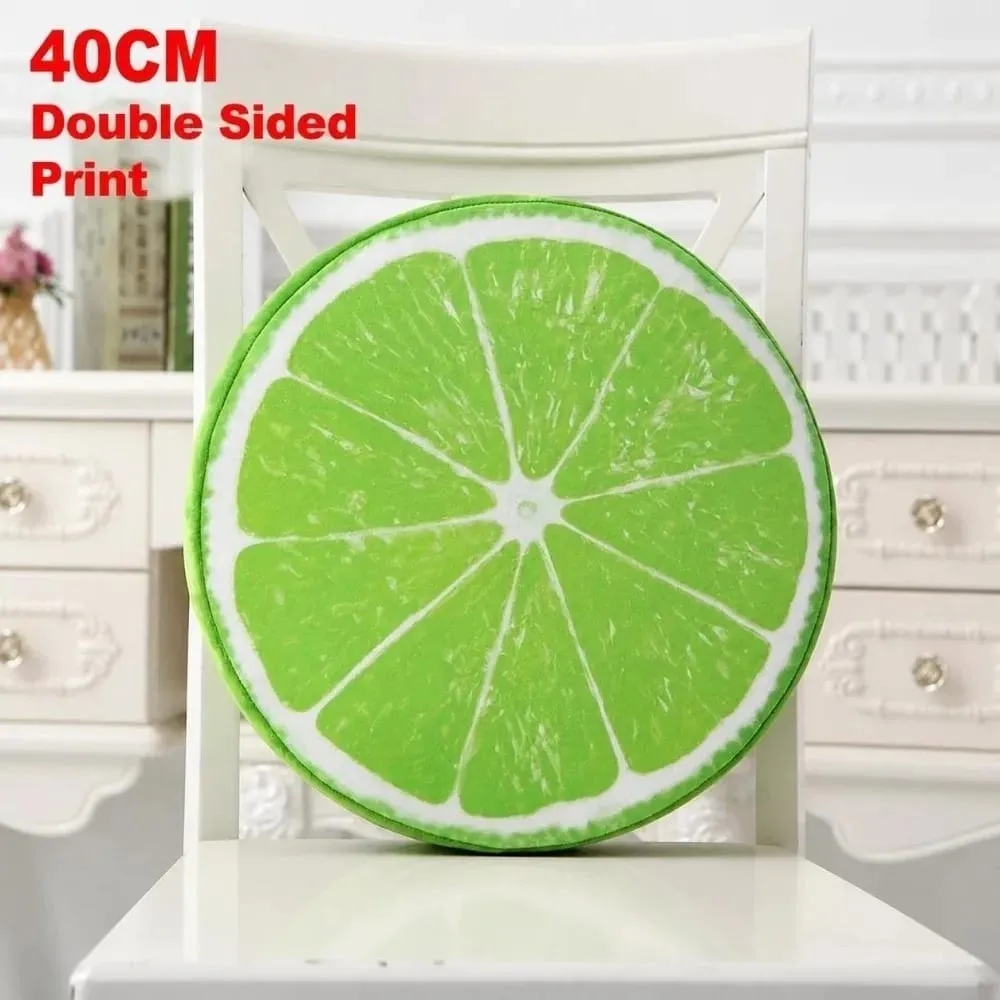 Soft Round Fruit Pillow Simulation Fruit Slice Print Seat Cushion Stuffed Inner Plush Fabric Sofa Cushion Sofa Decor — image 12