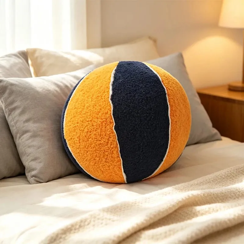 Soft Basketball Shaped Plush Throw Pillow - Fluffy Sport Stuffed Ball for Decor Gift Sports Fans Kids & Adults — image 6