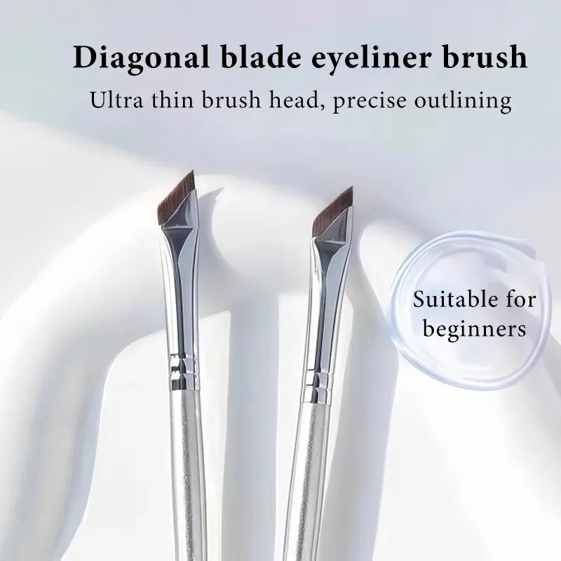 1/2/3PCS Professional Ultra Thin Angled Eye Liner Brush Fine Angle Flat Eyebrow Contour Makeup Detail Brushes Face Makeup Tools — image 2