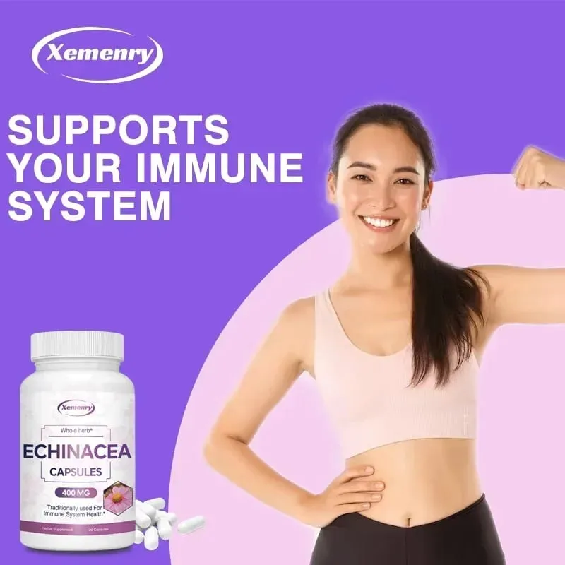 Echinacea Capsules 400 Mg - Sinusuportahan ang Immune at Respiratory Health at Binabawasan ang Haba ng Cold Supplement — image 4