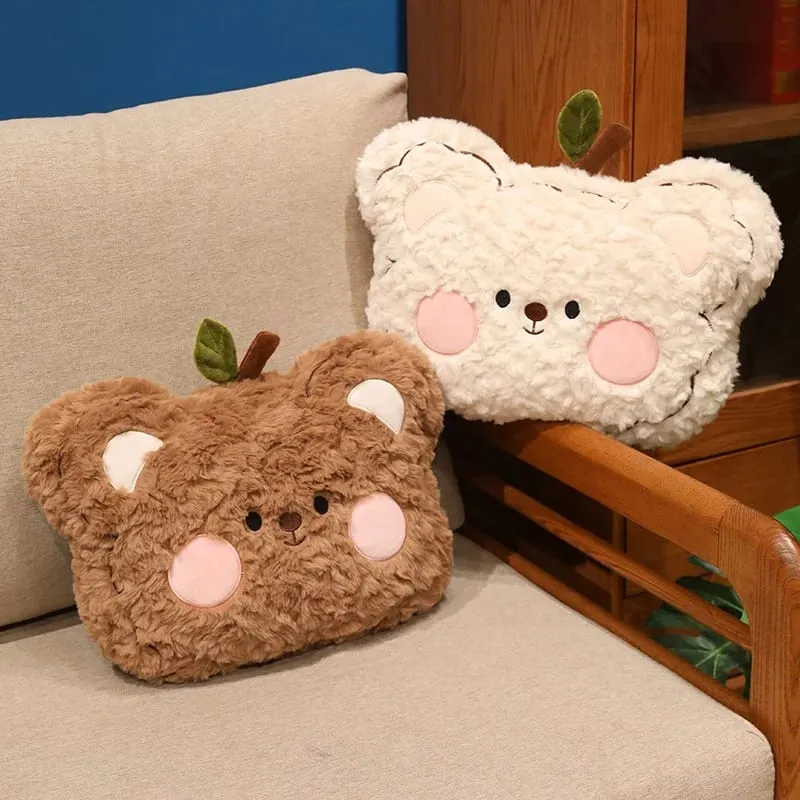 40cm Teddy Bear Head Plush Pillow Cute Bear Face Throw Pillow Soft Fluffy Stuffed Cushion Sofa Bedroom Home Decor Gift — image 5